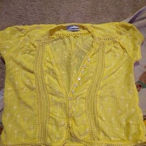 Yellow Blouse with Palm Trees